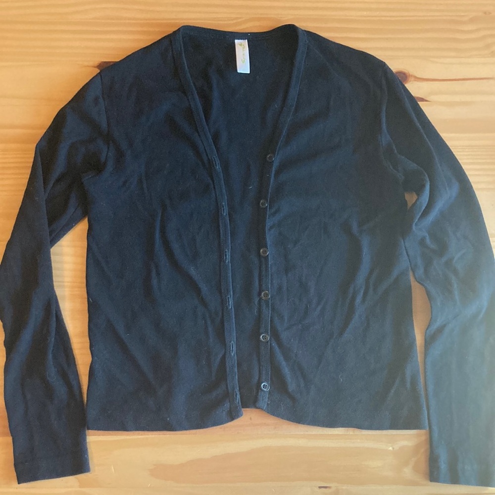 Organic Cotton Black Cardigan